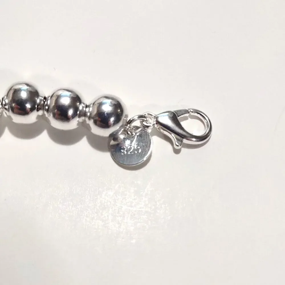 925 Silver Pearl Bracelet Sterling Silver Jewelry Christmas Birthday Gift New!!